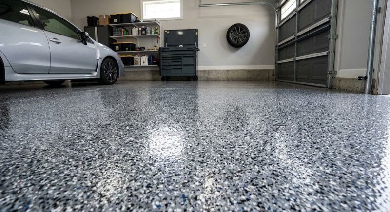 Speckled Garage Floor Painting in Annapolis, MD
