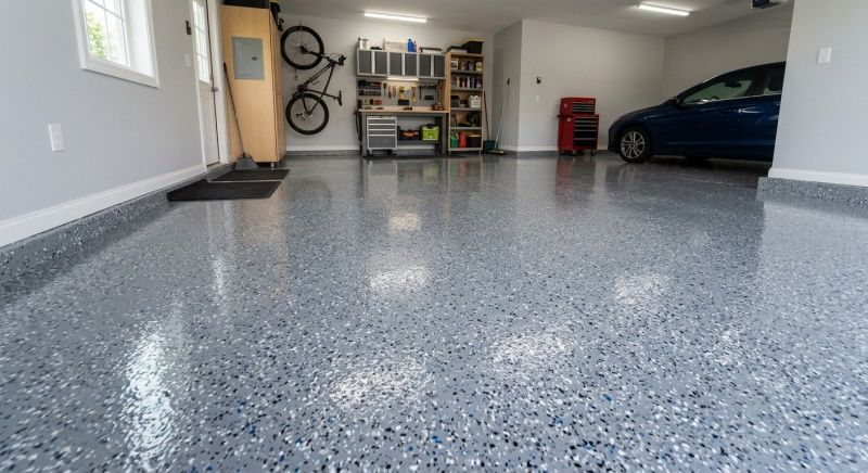 Speckled Garage Floor Painting in Columbia, SC